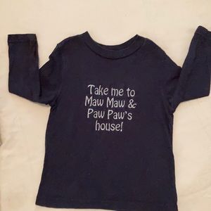 Cherokee Ultimate Tee. Navy blue with white letters.